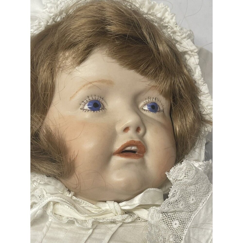 JDK Kestner Reproduction Hilda Doll Head W/ 1970’s Seeley Body Blue Eyes VTG - Picture 12 of 16